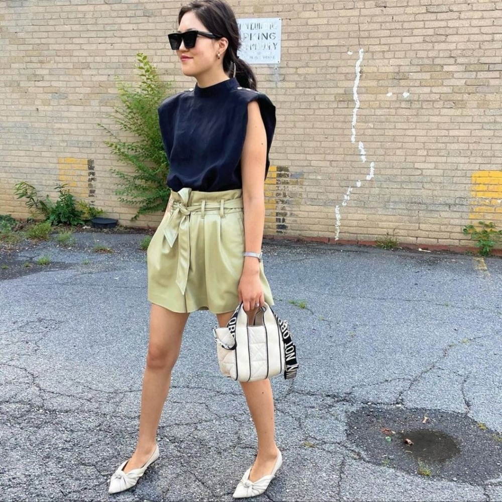 Zara Faux Leather Bermuda High Waisted Shorts